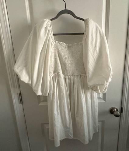 Long sleeve white dress Size L