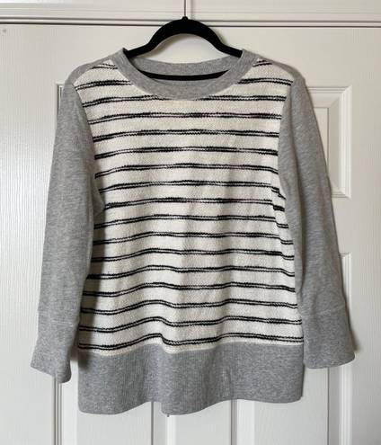 Lou & grey Basic Classic Grey Cozy Striped Sweater