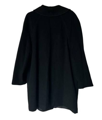 Givenchy Vintage Black  En Plus 3 Button Wool Coat Peacoat size 80s 90s