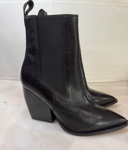 ALLSAINTS  Ria leather Wedge Chelsea Boot in Black size 6