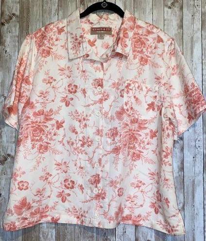 Krass&co Khakis & . Short Sleeve Floral Button Collar Shirt Size XL