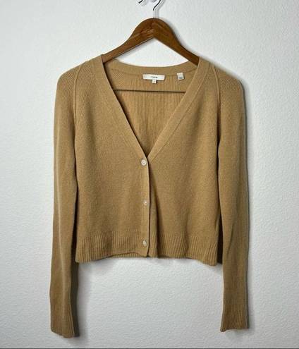 Vince  Cashmere Raglan Sleeve Tan Cardigan Sweater Button Front Womens Size L