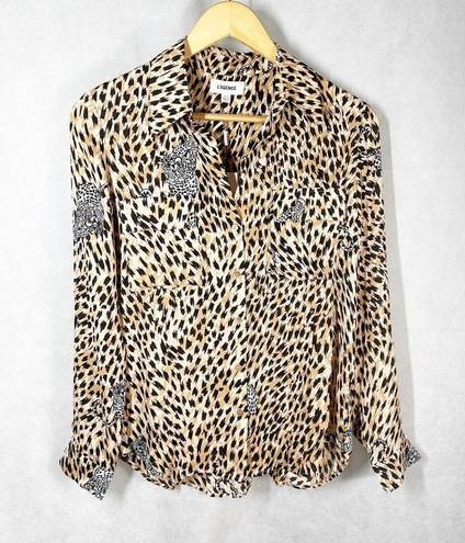 L'AGENCE L’AGENCE Cheetah Print Long Sleeve Silk Top Size XS