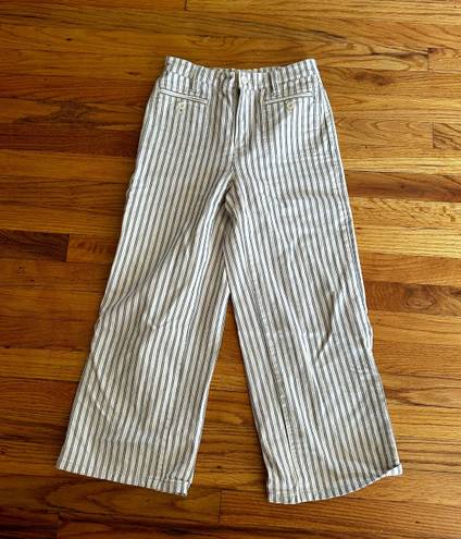 Madewell Wide-Leg Cropped stripped pants