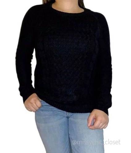 SO NWT  Kohl’s Black Cable Knit Black Long Sleeves Pullover Women’s Sweater