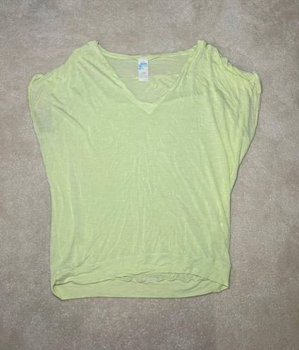 Bordeaux Neon Yellow Sheer Top | Small