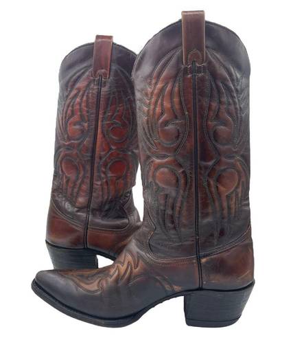 Krass&co Texas Boot  Texas Imperial Brown Leather Country Western Cowboy Boots 9 D