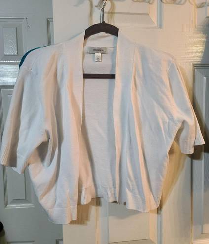 Dress Barn Cropped White Cardigan