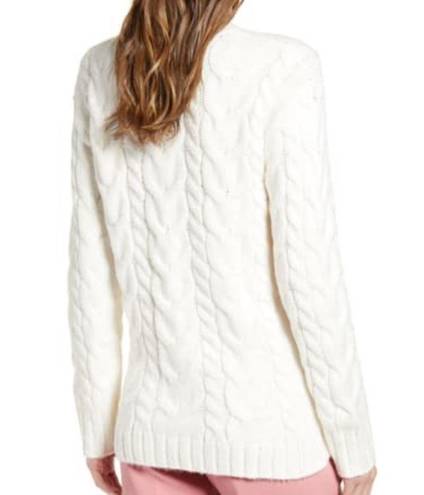 Rachel Parcell  White Cable Knit crew neck sweater