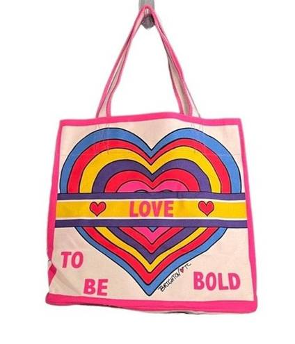 Brighton NWT  Rainbow Bright Tote Bag Mod Colorful Tom Clancy Canvas Wearable Art