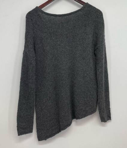 Helmut Lang  Women’s size S  Knit Asymmetrical Pullover Sweater Gray Alpaca Blend