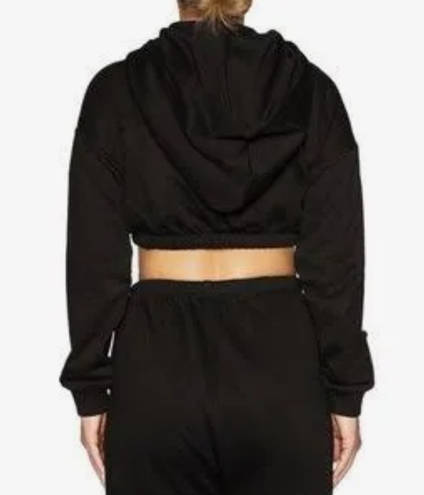 Naked Wardrobe  Black Pullover Cropped Sweatshirt