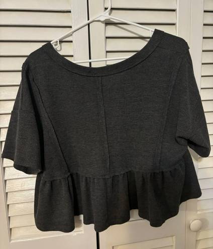 Peplum Top Gray Size M