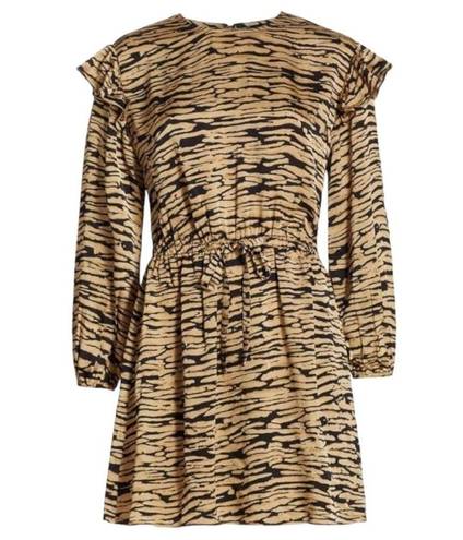 Rails  Ora Abstract Print Long Sleeve Mini Dress in Canyon Tan & Black Small NWT