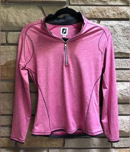 FootJoy  Womens Performance Pullover 1/2 Zip Pink Heather Golf Long Sleeve Small