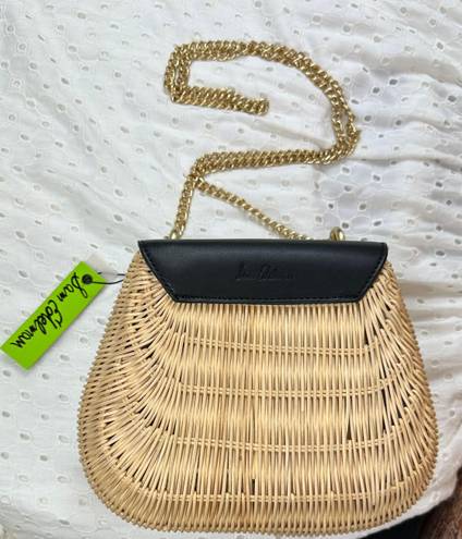 Sam Edelman Millie Basket Flap Shoulder Bag - Black / Rattan