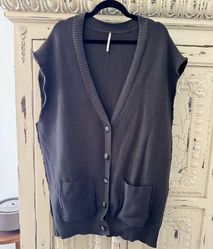 Free People NWOT  Oakleigh Vest in charcoal