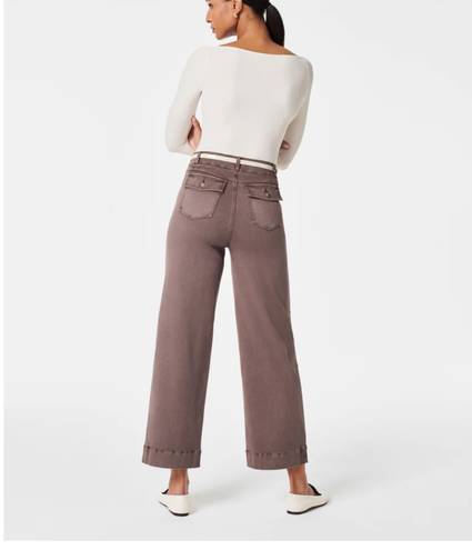 Spanx Stretch Twill Cropped Wide Leg Pants