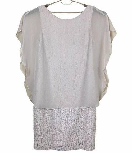 Scarlett  Lace Chiffon Drape Dress with Sparkle 16W