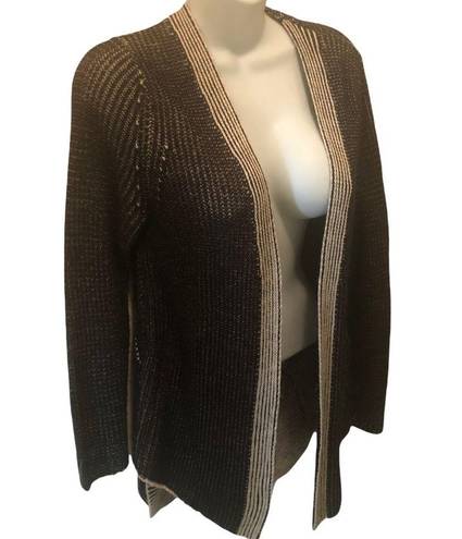 BKE  Open Concept Cardigan Sweater XS Weaved Back Black Grey Casual Cozy