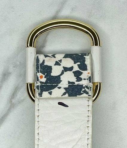 White and Floral Reversible Belt Size XS