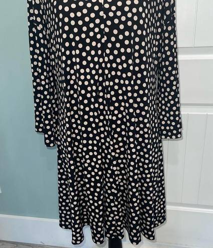 Julian Taylor  New York polka dot bell sleeve keyhole dress size 12