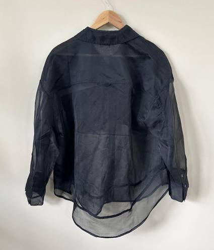 Pilcro Sheer Buttondown Blouse Sz S