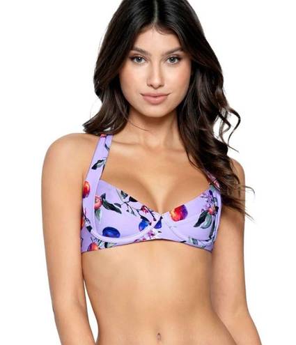 PilyQ New.  lilac fruit bikini top. Large but adjustable. Retails $80