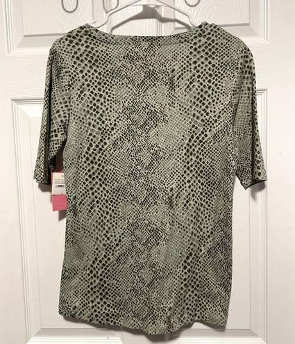 Isaac Mizrahi NWT  New York Pima Cotton Women’s Printed Elbow Sleeve Top Small