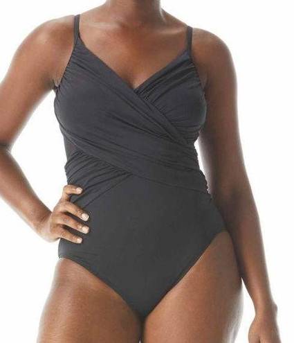 Coco reef  Contours Women's Sterling Bra One Piece Swimsuit Black 14 38C 38D NWT