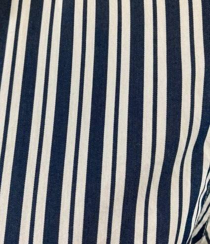 Equipment  femme blue and white striped button up shirt dress in size small