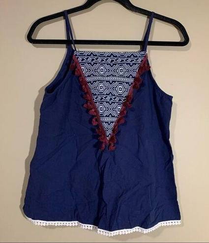 THML ✨  Blue Aztec Tassel Tank Top Small