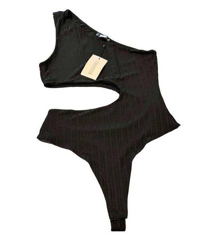 Missguided  black cut out bodysuit size Large