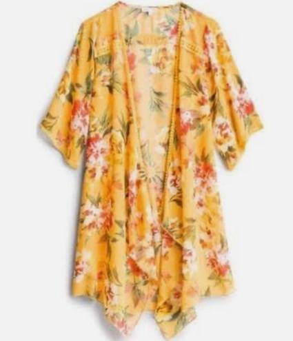 Emory park Emory‎ park yellow flower print swimming cover up size M