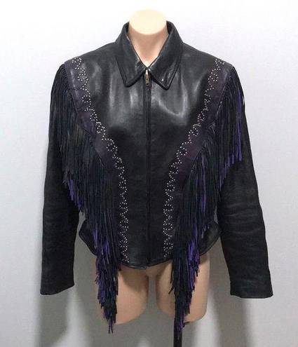 Gallery Leather  Fringe Tassel Jacket Motorcycle