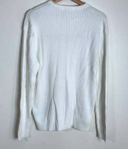 DKNY  jeans ribbed cotton crew neck ladies pullover sweater size large