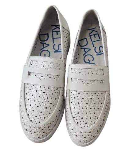 Kelsi Dagger  Women's Leather White Perforated Loafers Size 7.5