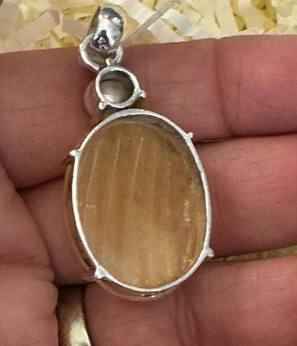 Onyx Yellow  Pearl,  925 Sterling Silver Pendant.