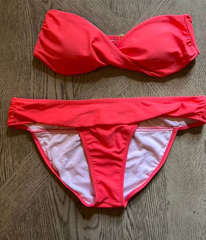 Jessica Simpson Coral  Strapless Bikini