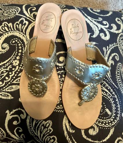 Jack Rogers Platinum Wedges