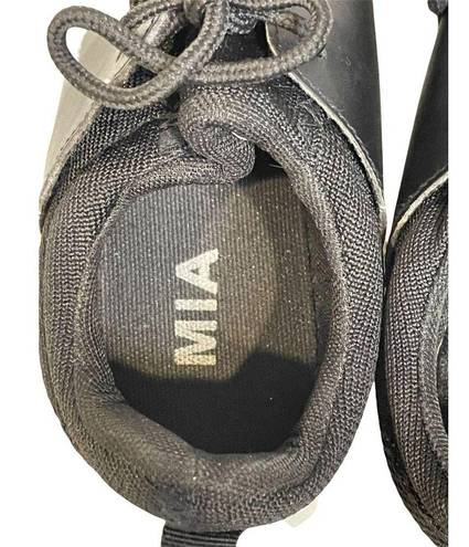 MIA  Womens Ares Athletic Training Sneaker Shoes 8M Black Lace Up Stretch Knit