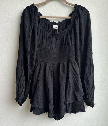 Urban Outfitters NWT  Black Milk Maid Dot Smocked Puff Sleeve Romper Size Small