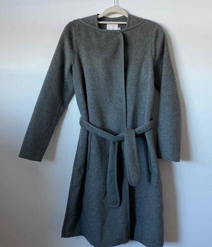 Vince  Grey Wool Belted Wrap Coat Size: XS