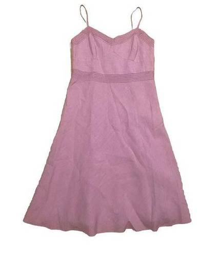 The Loft Anne Taylor NWOT Sz 8 Linen Lilac Purple Knee Length Classic Swing Dress