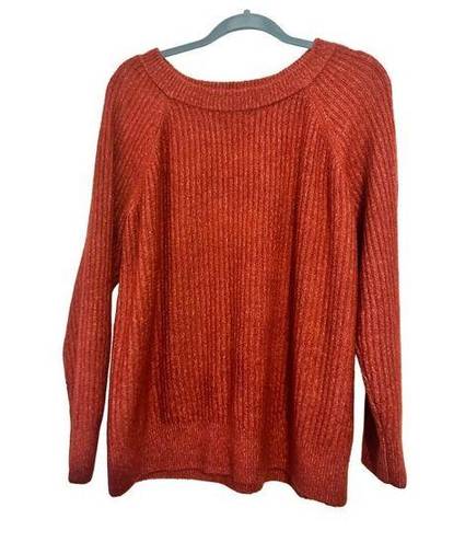 VERO MODA  Leroya Crew Neck Pullover Sweater BURNT ORANGE XL