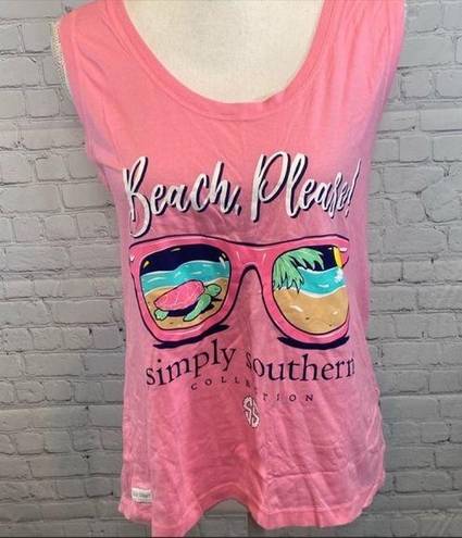 Simply Southern  Beach Please High/Low NWT
Tank Top Pink-Small