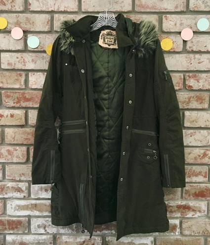 Sugar Lips Green Utility Parka Jacket