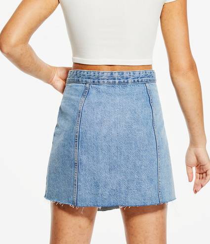 Aeropostale High Wasted Wrap Denim Skirt 