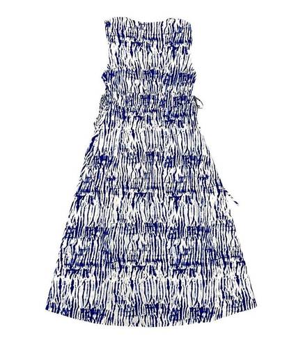 Rails  Constantine Cobalt Shibori Tie Dye Blue
White Midi Dress Size Small