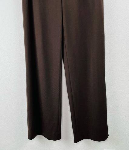 Lafayette 148  New York Brown Wool Wide Leg High Waisted Pants Size 6 28" Waist